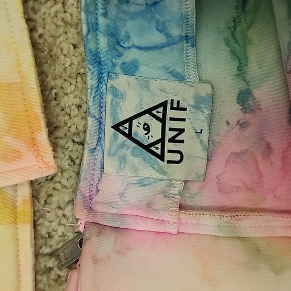 UNIF tie dye moto jacket and skirt set size L rare - Picture 3 of 6